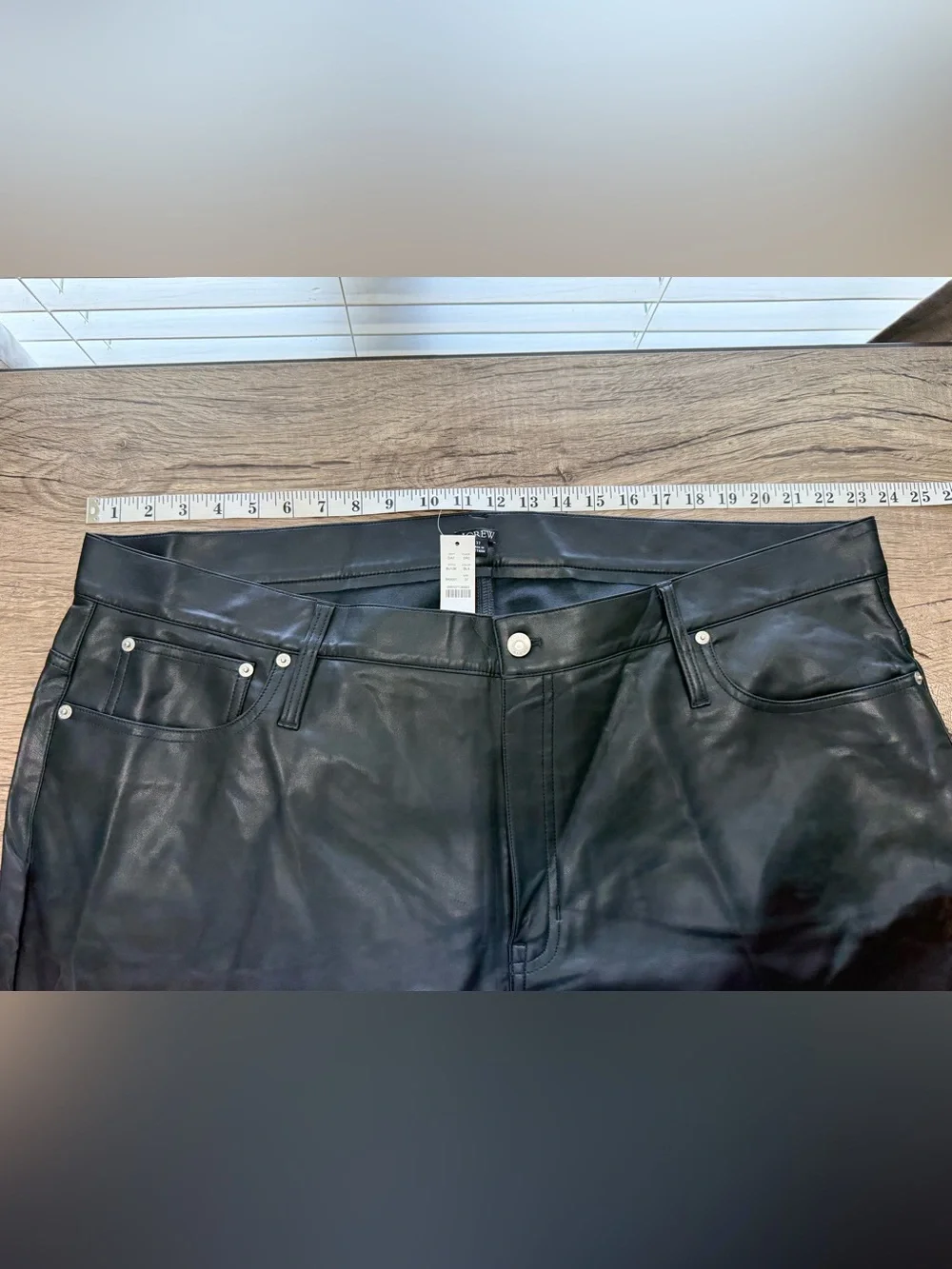 J.Crew Slim wide-leg‎ pant in faux leather BU138 size 37 NWT